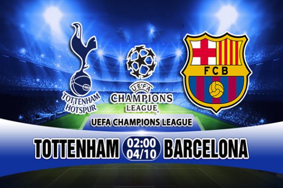 Link sopcast: Tottenham vs Barcelona, 02h00 ngày 04/10