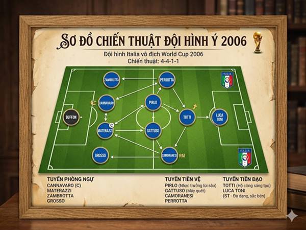 Giải mã đội hình Ý 2006 vô địch World Cup huyền thoại